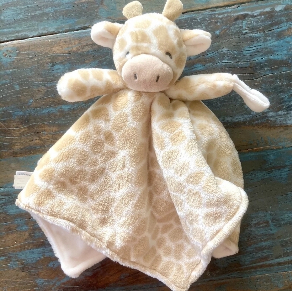 CARTER'S Tan White Beige GIRAFFE Baby Plush Lovey Security Blanket Soft Pacifier